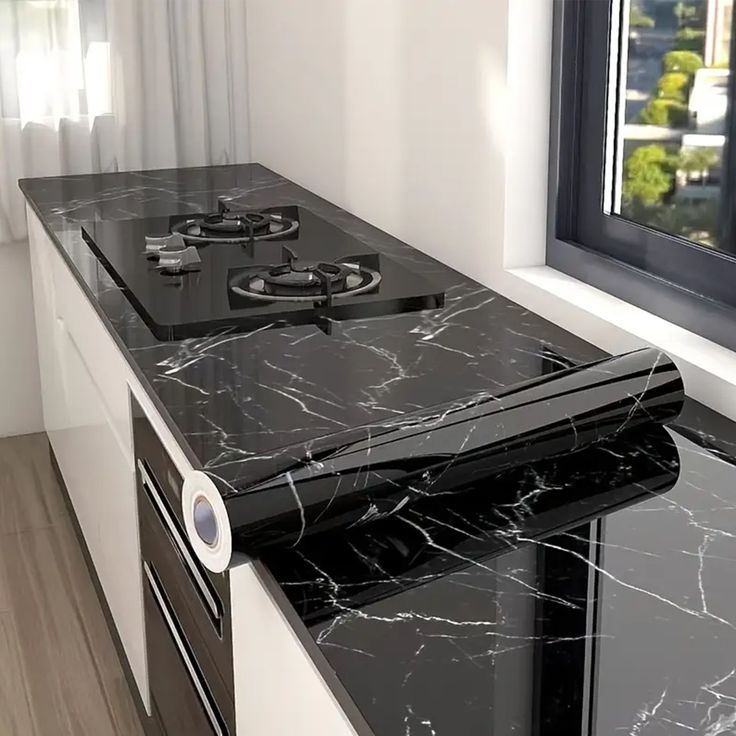 Marble Sticker Black